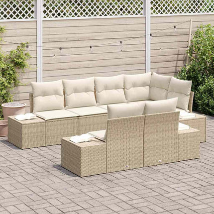 Trädgårdsoffset 7 st Beige och gräddfärgad konstrotting