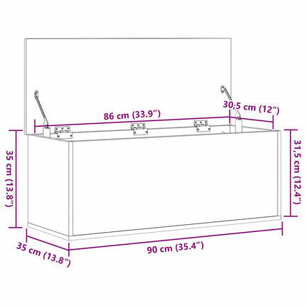 Förvaringslåda Artisan Ek 90 x 35 x 35 cm Konstruerat trä