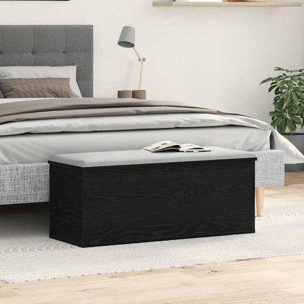 Förvaringslåda Svart Ek 90 x 35 x 35 cm Konstruerat trä