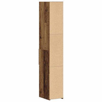Bokhylla med låda Gammalt trä 30 x 42.4 x 185.2 cm