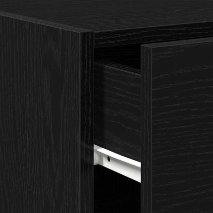 Sideboard med låda Svart Ek 30 x 42,5 x 93 cm