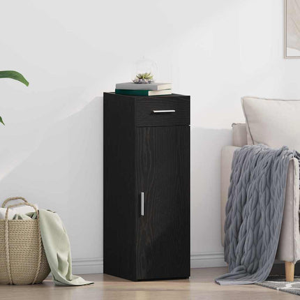 Sideboard med låda Svart Ek 30 x 42,5 x 93 cm