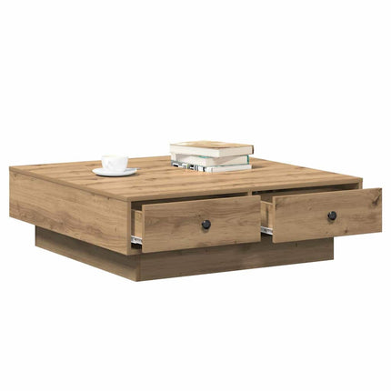 Kaffeebord Artisan Ek 90 x 90 x 28 cm Konstruerat trä
