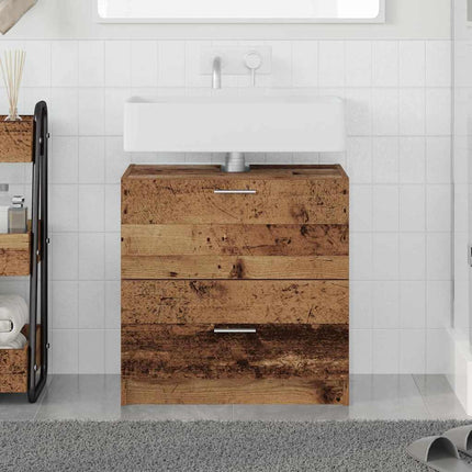Badrumsskåp Gammalt trä 59 x 37 x 59 cm Konstruerat trä