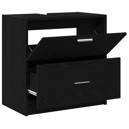 Badrumsskåp Svart Ek 59 x 37 x 59 cm Konstruerat trä
