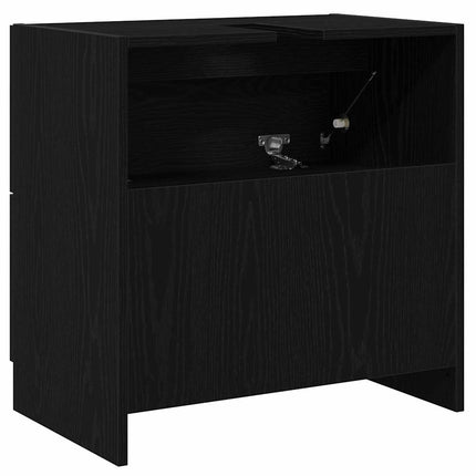 Badrumsskåp Svart Ek 59 x 37 x 59 cm Konstruerat trä