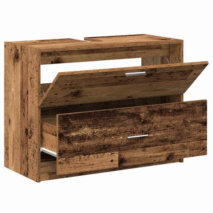 Badrumsskåp Gammalt trä 78 x 37 x 59 cm Konstruerat trä