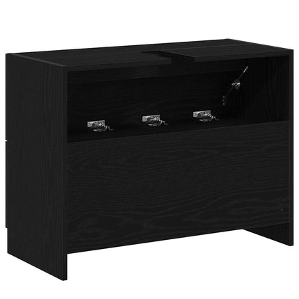 Badrumsskåp Svart Ek 78 x 37 x 59 cm Konstruerat trä