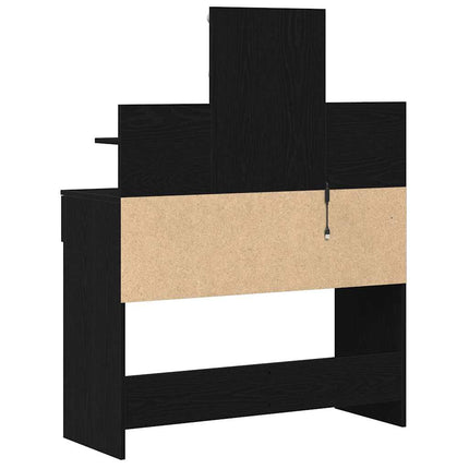 Smyckebord med låda Svart Ek 100 x 40 x 130 cm Konstruerat trä