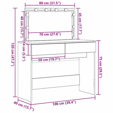 Smyckebord Artisan Ek 100 x 40 x 120 cm Konstruerat trä