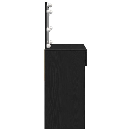 Smyckebord med låda Svart Ek 100 x 40 x 120 cm Konstruerat trä