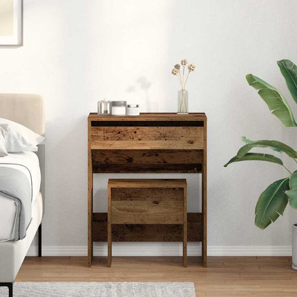 Sminkbord med låda Gammalt trä 60 x 40 x 75 cm Konstruerat trä