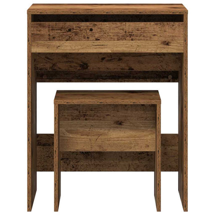 Sminkbord med låda Gammalt trä 60 x 40 x 75 cm Konstruerat trä