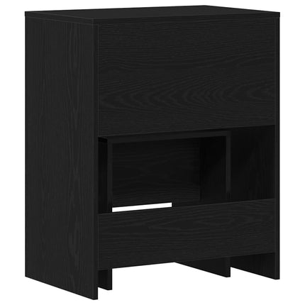 Sminkbord med låda Svart ek 60 x 40 x 75 cm Konstruerat trä