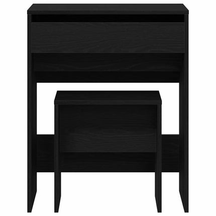 Sminkbord 2 st Svart ek 60 x 40 x 75 cm Konstruerat trä