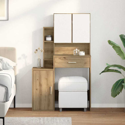 Smyckebord med låda Artisan Ek 80 x 35 x 132 cm Konstruerat trä