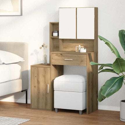 Smyckebord med låda Artisan Ek 80 x 35 x 132 cm Konstruerat trä