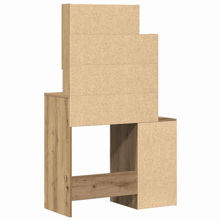 Smyckebord med låda Artisan Ek 80 x 35 x 132 cm Konstruerat trä
