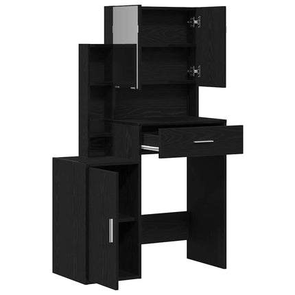 Smyckebord Svart Ek 80 x 35 x 132 cm Konstruerat trä