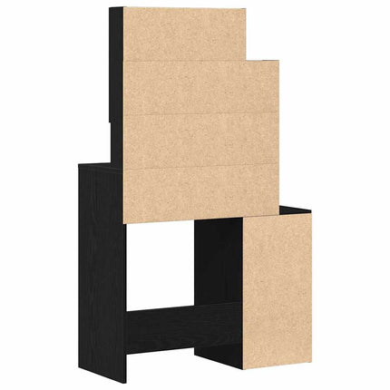 Smyckebord Svart Ek 80 x 35 x 132 cm Konstruerat trä