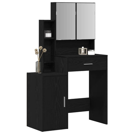 Smyckebord Svart Ek 80 x 35 x 132 cm Konstruerat trä