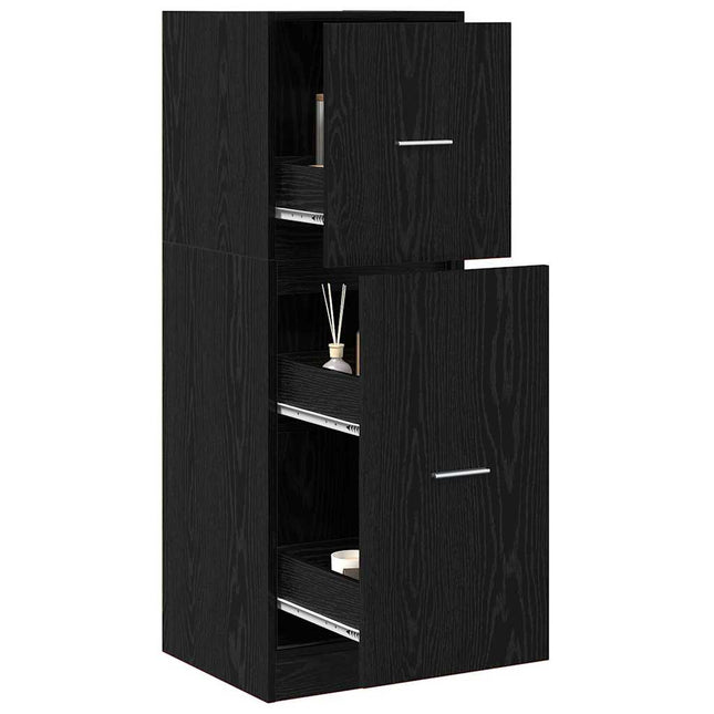 Apoteksskåp Svart ek 40 x 41 x 118 cm Konstruerat trä