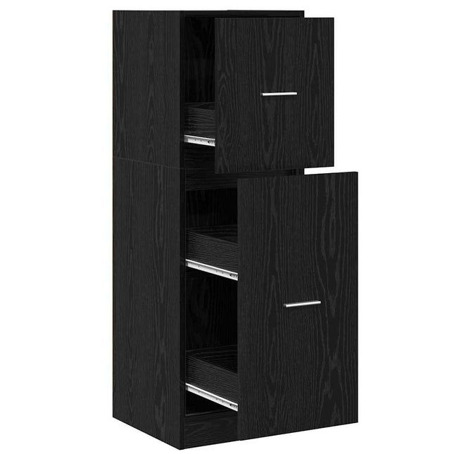 Apoteksskåp Svart ek 40 x 41 x 118 cm Konstruerat trä