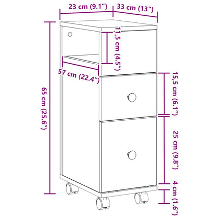 Badrumsmöbelset Svart Ek 33 x 23 x 65 cm Konstruerat trä