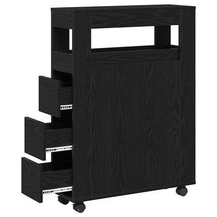 Badrumsmöbelset Svart Ek 65 x 23 x 87 cm Konstruerat trä