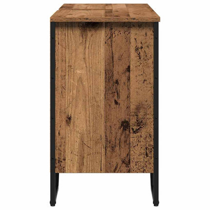 Badrumsskåp med handfat Gammalt trä 91 x 35 x 60 cm