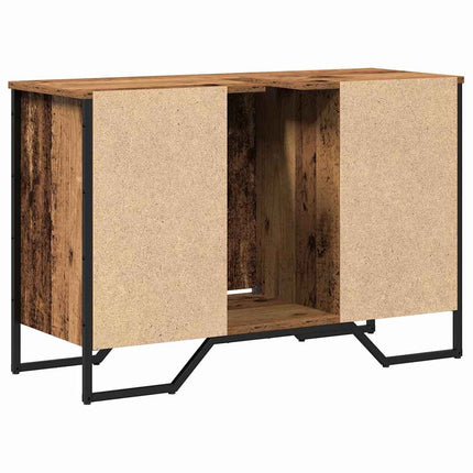 Badrumsskåp med handfat Gammalt trä 91 x 35 x 60 cm