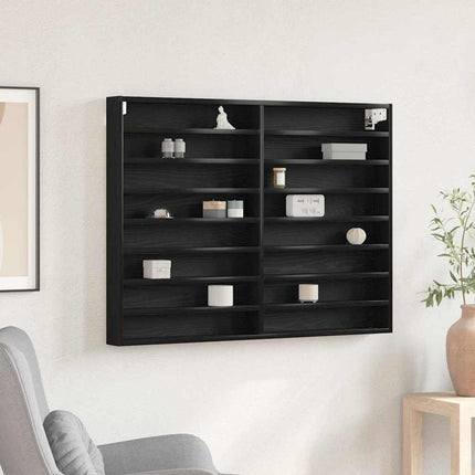 Visningsskåp Svart Ek 100 x 8,5 x 75 cm Konstruerat trä