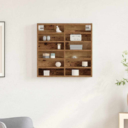 Visningsskåp Gammalt trä 60 x 8,5 x 58 cm Konstruerat trä