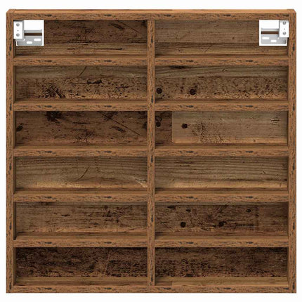 Visningsskåp Väggmonterat Gammalt trä 60 x 8,5 x 58 cm
