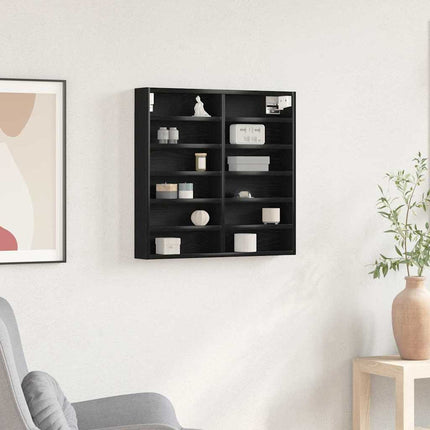 Visningsskåp Svart Ek 60 x 8,5 x 58 cm Konstruerat trä