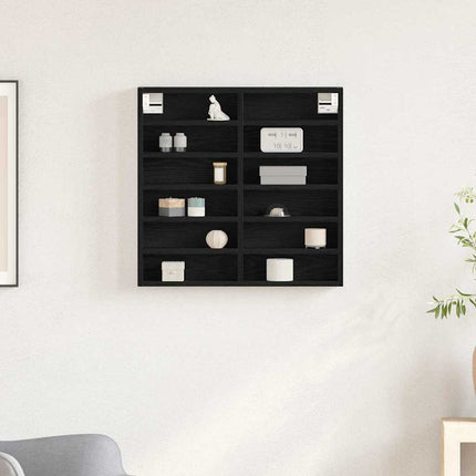 Visningsskåp Svart Ek 60 x 8,5 x 58 cm Konstruerat trä