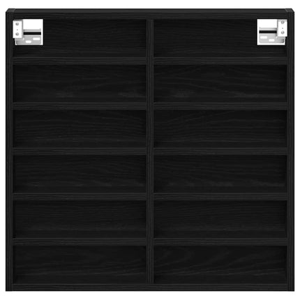 Visningsskåp Svart Ek 60 x 8,5 x 58 cm Konstruerat trä