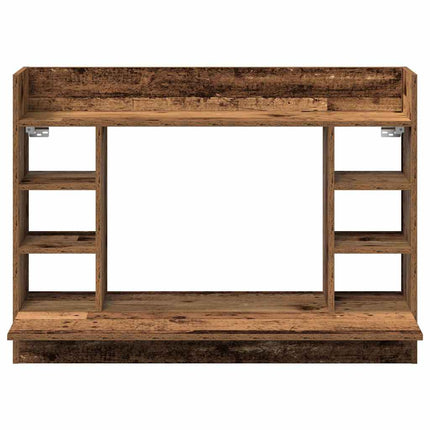Väggmonterat skrivbord med hylla Gammalt trä 105 x 48 x 75 cm