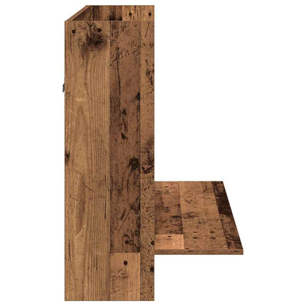 Väggmonterat skrivbord med hylla Gammalt trä 105 x 48 x 75 cm