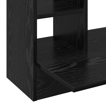 Väggmonterat skrivbord med hylla Svart ek 105 x 48 x 75 cm