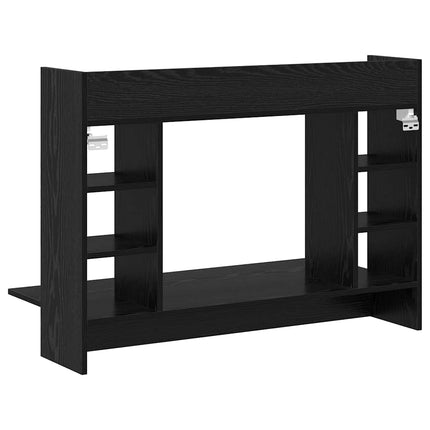 Väggmonterat skrivbord med hylla Svart ek 105 x 48 x 75 cm