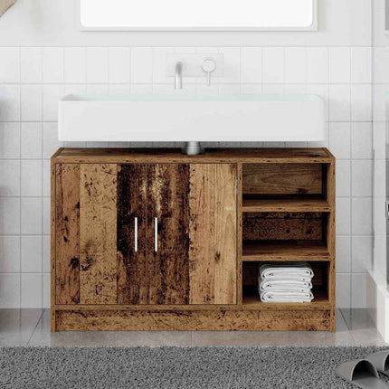 Badrumsskåp Gammalt trä 90 x 29 x 55 cm Konstruerat trä