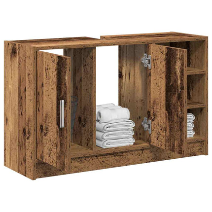 Badrumsskåp Gammalt trä 90 x 29 x 55 cm Konstruerat trä