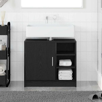 Badrumsskåp Svart Ek 63 x 29 x 55 cm Konstruerat trä