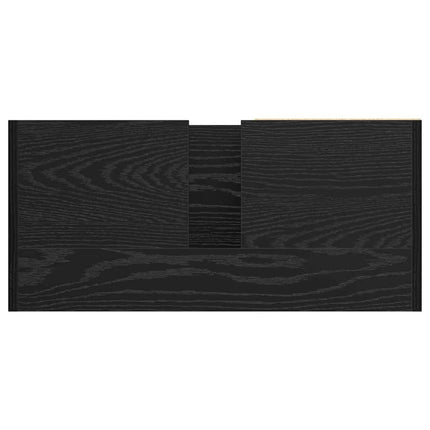Badrumsskåp Svart Ek 63 x 29 x 55 cm Konstruerat trä