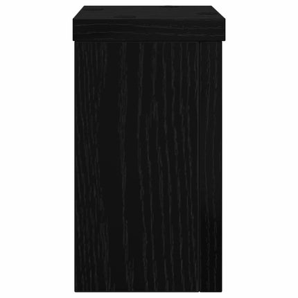 Växtställ 2 pcs Svart Ek 10 x 10 x 18 cm Konstruerat trä