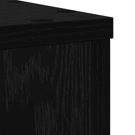 Växtställ 2 pcs Svart Ek 25 x 25 x 35 cm Konstruerat trä