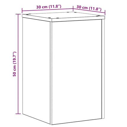 Växtställ 2 pcs Svart Ek 30 x 30 x 50 cm Konstruerat trä