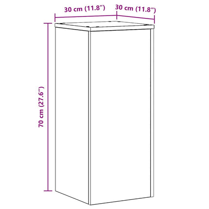 Växtställ 2 pcs Svart Ek 30 x 30 x 70 cm Konstruerat trä