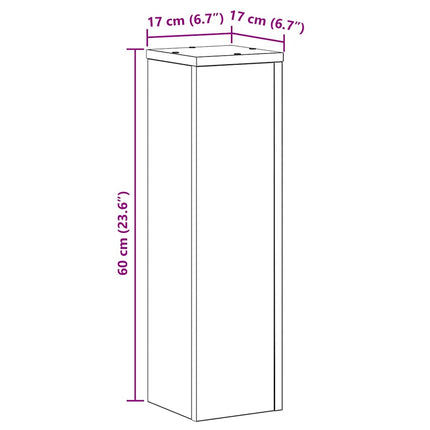 Växtställ 2 pcs Svart Ek 17 x 17 x 60 cm Konstruerat trä
